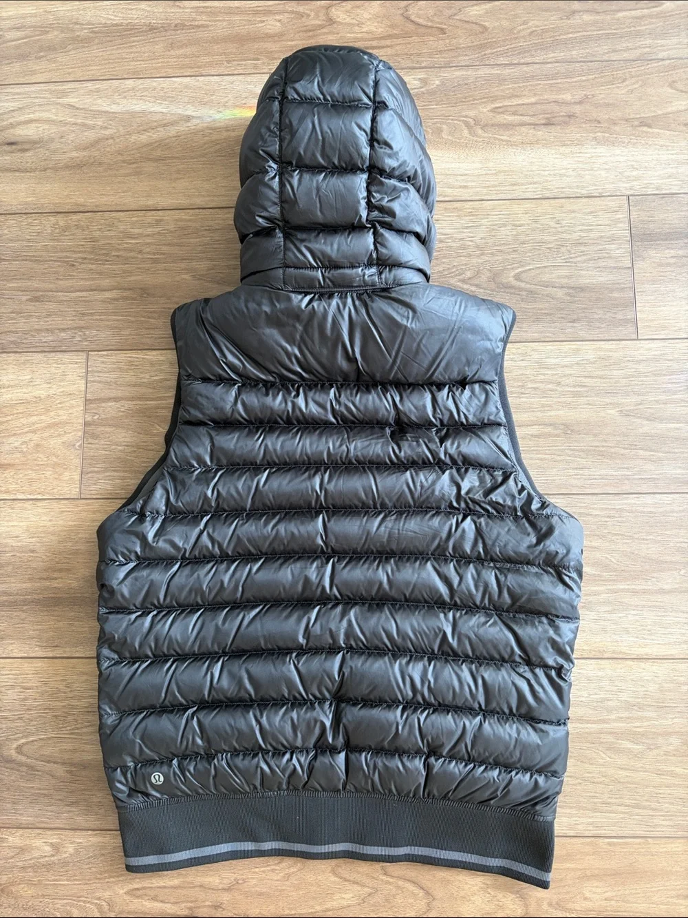 lululemon athletica Black Quilted Hooded Puffer Vest